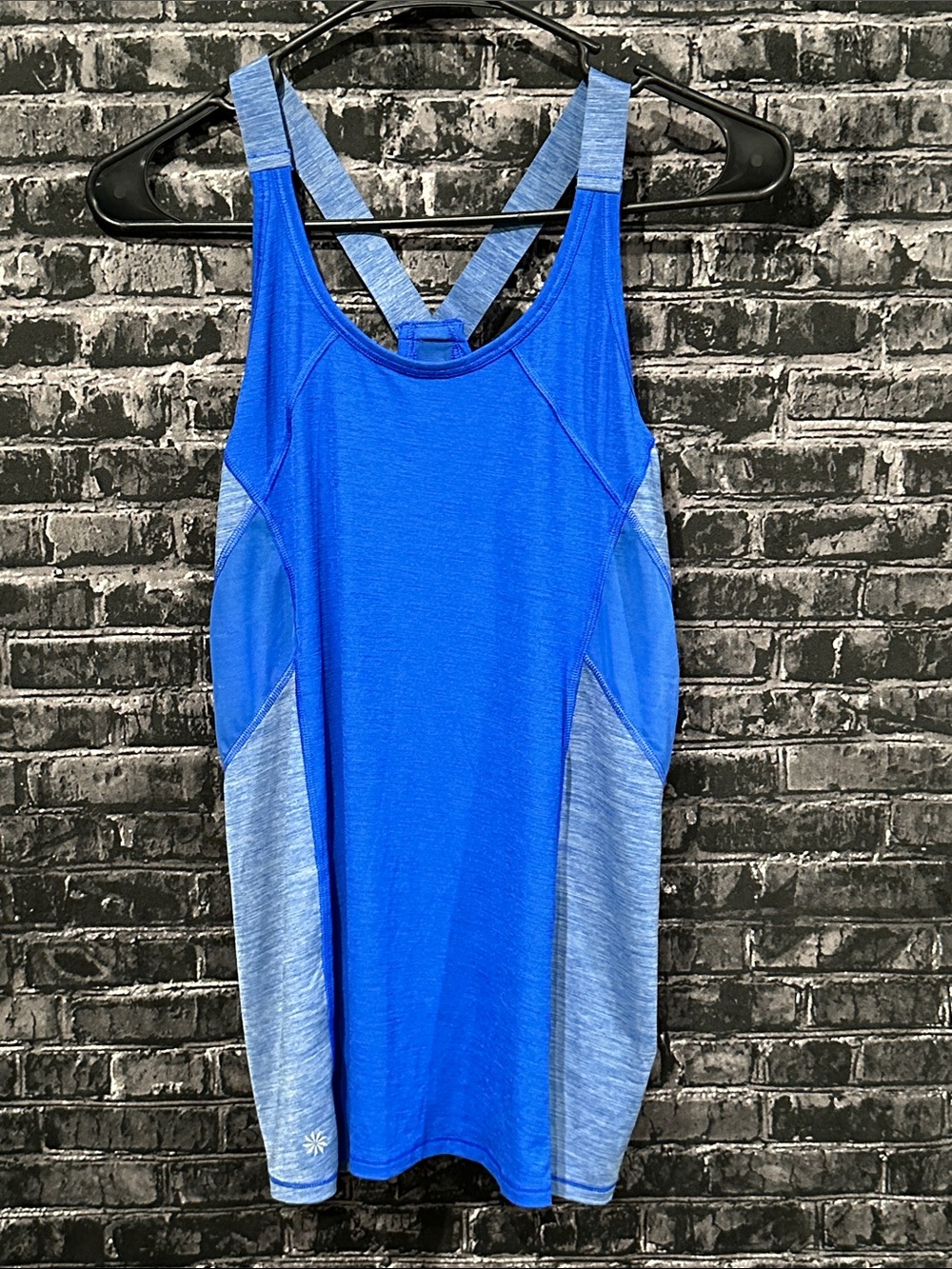 Athleta Blue Layered Racerback Tank Top
